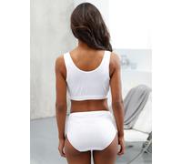 Bustier WÄSCHEPUR, Damen, Gr. 42, N-Gr, weiß (2 stück weiß), 97% Baumwolle, 3% Elasthan, BHs Bustier BH-Set (676895-42) 2 stück weiß