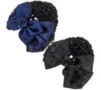 BUTIFULSIC 2 Stück pack 3d Rosen Haarklammer Haarnetz mit Schleifen Dekor Metall und Polyester für Frauen und Mädchen Eleganter Haarschmuck