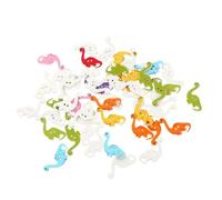 BUTIFULSIC Kreative Holzknöpfe 100 Stück Dinosaurier Bunte Cartoon Knöpfe zum Annähen Einfach zu Nähen für Party Dekoration und Scrapbooks