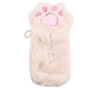 BUTIFULSIC Plüsch Katzenpfoten Federmäppchen Stifteetui Aufbewahrungstasche für Schüler Beige Schreibwarentasche