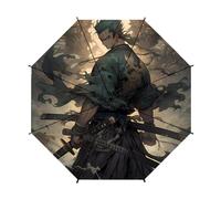 ButkUs One Piece Roronoa Zoro Regenschirm Automatisch Öffnen Beliebtes Anime Muster UV Schutz Reise Regenschirm Kompakt Winddicht für Frauen Männer Jugendliche, Anime Farbe