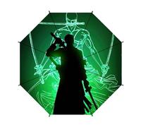 ButkUs One Piece Roronoa Zoro Regenschirm, offen, faltbar, wasserdicht, winddicht, wasserdicht, UV-Schutz, für Damen, Herren, Jugendliche