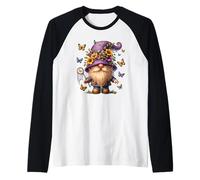 Butterfly GNOME for Women Girls and Hippie Mom Floral Spring Raglan