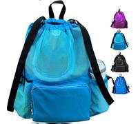 ButterFox Schwimmausrüstung Mesh Bag Kordelzug Schwimmen Gym Strand Rucksack Mit Getrennten Wasserdicht Trockene Fächer, Trockene und Nasse Trennung, hellblau, L, Strapazierfähig