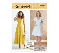 Butterick B6850A Damenkleid A (34-36-40-42-44-46-48-50), Mehrfarbig, 6-8-10-12-14-16-18-20-22