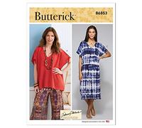 BUTTERICK B6853ZZ Tunika und Kleid für Damen, Code B6853 Schnittmuster, mehrfarbig, Sizes LRG-XLG-XXL