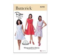 Butterick B6985Y5 Easy-to-make Semi-fitted Misses' Sleeveless Wrap Dress Schnittmuster-Paket, Design-Code B6985, Papier, mehrfarbig, Sizes 18-20-22-24-26