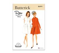 Butterick B6991K5 1960er Vintage Damen Einteiliges Schnittmuster-Paket, Designcode B6991, Größen 36-38-40-42-44