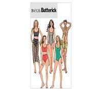 Butterick Patterns B4526 Size EE 14-16-18-20 Misses Swimsuit and Wrap, Pack of 1, White