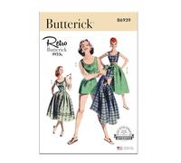Butterick Schnittmuster-Set für Damen, 1950er-Jahre-Stil, für Overall, Bluse, Shorts und Rock, Design Code B6939, Größen 44-46-50