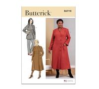 Butterick Schnittmuster-Set für Damenmantel, Design Code B6918, Größen 30W-32W-34W-36W-38W