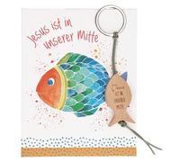 Butzon & Bercker Holz-Schlüsselanhänger - Jesus ist in unserer Mitte