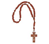 Butzon & Bercker Rosenkranz 45 cm - gekettelt mit braunen Holzperlen & Holzkreuz, klassisches Andachtszubehör, Geschenkidee für Gebet, Kommunion, Firmung oder religiöse Anlässe