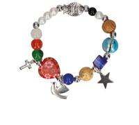 Butzon & Bercker Stretch-Armband mit Kreuz und bunten Perlen: Mein Vaterunser. Christlicher Schmuck für Kinder zur Kommunion, Taufe oder Geburtstag. Farbiges Kinderarmband mit Bedeutung & Begleitheft