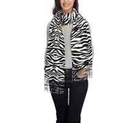 BUULOO Damen Schal aus Rindsleder, bedruckt, Kaschmir, warm, bequem, weich, mit Fransen, modisches Wintergeschenk., Zebramuster, One size