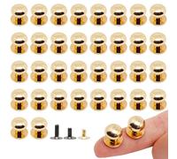 BUXIMN Mini-Schubladengriffe, kleine Knöpfe für Schmuckschatulle, runde Metallknäufe, Durchmesser 0,9 cm, für Schmuckkoffer, Holzkoffer, Schubladen, Schränke, Schrank, Schrank (36 Stück, Gold)