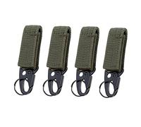 BuxiuGK 4 Stück Taktischer Schlüsselanhänger Nylon,Tactical Gear Karabinerclip Molle Karabiner Schluesselhaken für Bergsteigen Camping Wandern Outdoor Aktivitäten,Grün