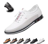 Buybuymen Orthopädische Schuhe, Buybuymen Modische orthopädische Herrenschuhe, verstellbare Schnürschuhe, leicht, formelle Business-Schuhe, Fahren, Arbeiten, Gehen, Party, Oxfords, Leder-Loafer(Weiß,E