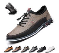 Buybuymen Orthopädische Schuhe, Buybuymen Modische orthopädische Herrenschuhe, verstellbare Schnürschuhe, leicht, formelle Business-Schuhe, Fahren, Arbeiten, Gehen, Party, Oxfords, Leder-Loafer(Khaki,