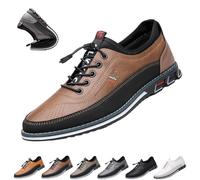 Buybuymen Orthopädische Schuhe, Buybuymen Modische orthopädische Herrenschuhe, verstellbare Schnürschuhe, leicht, formelle Business-Schuhe, Fahren, Arbeiten, Gehen, Party, Oxfords, Leder-Loafer(Braun,