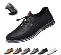 Buybuymen Orthopädische Schuhe, Buybuymen Modische orthopädische Herrenschuhe, verstellbare Schnürschuhe, leicht, formelle Business-Schuhe, Fahren, Arbeiten, Gehen, Party, Oxfords, Leder-Loafer(Schwar