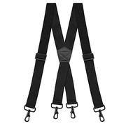 Buyless Fashion Strapazierfähige Hosenträger für Herren - 48 Zoll verstellbare Träger 1 1/2 Zoll - X-Rücken mit starken Haken - 5146-Black