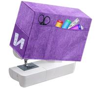 Buziba Nähmaschinen-Abdeckung, gesteppt, Staubschutz mit Aufbewahrungstaschen, kompatibel mit den meisten Standard-Singer- und Brother-Maschinen und Zubehör (lila)