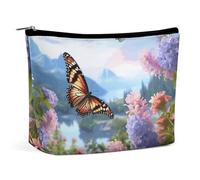 BVNMT Make-up-Tasche, tragbare Kosmetiktasche, große Kapazität, Reise-Make-up-Tasche, Aufbewahrungstasche, blauer Ozean, Delfin, bedruckt, Kulturbeutel, geeignet für Frauen und Mädchen