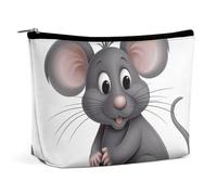 BVNMT Make-up-Tasche, tragbare Kosmetiktasche, große Kapazität, Reise-Make-up-Tasche, Aufbewahrungstasche, lustig, für Känguru-Zoo, bedruckt, Kulturbeutel, geeignet für Frauen und Mädchen, Graue Ratte