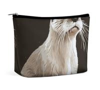 BVNMT Make-up-Tasche, tragbare Kosmetiktasche, große Kapazität, Reise-Make-up-Tasche, Aufbewahrungstasche, Orangenscheibe, bedruckt, Kulturbeutel, geeignet für Damen und Mädchen, otter, Einheitsgröße