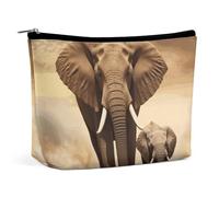 BVNMT Make-up-Tasche, tragbare Kosmetiktasche, große Kapazität, Reise-Make-up-Tasche, Aufbewahrungstasche, Krokodil-Haltepistole, bedruckt, Kulturbeutel, geeignet für Damen und Mädchen, Elefant und