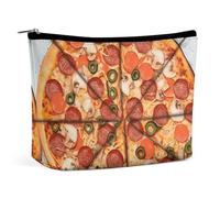 BVNMT Make-up-Tasche, tragbare Kosmetiktasche, große Kapazität, Reise-Make-up-Tasche, Aufbewahrungstasche, böser Blick, bedruckt, Kulturbeutel, geeignet für Frauen und Mädchen, I Love Pizza