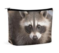 BVNMT Make-up-Tasche, tragbare Kosmetiktasche, große Kapazität, Reise-Make-up-Tasche, Aufbewahrungstasche, Huhn, Ente, bedruckt, Kulturbeutel, geeignet für Frauen und Mädchen, Waschbär, Einheitsgröße