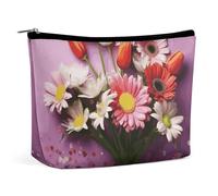 BVNMT Make-up-Tasche, tragbare Kosmetiktasche, große Kapazität, Reise-Make-up-Tasche, Aufbewahrungstasche, Texas, Bluebonnets, Landschaft, bedruckt, Kulturbeutel, geeignet für Damen und Mädchen