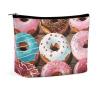 BVNMT Make-up-Tasche, tragbare Kosmetiktasche, große Kapazität, Reise-Make-up-Tasche, Aufbewahrungstasche, Donuts, bedruckt, Kulturbeutel, geeignet für Frauen und Mädchen, Donuts, Einheitsgröße