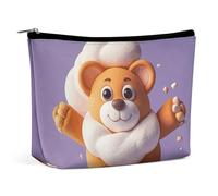 BVNMT Make-up-Tasche, tragbare Kosmetiktasche, großes Fassungsvermögen, Reise-Make-up-Tasche, Aufbewahrungstasche, Farbkarte, Flugzeugdruck, Kulturbeutel, geeignet für Damen und Mädchen, Süßes Tier