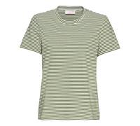 BvS Brigitte von Schönfels Kurzarm-Ringelshirt Weiß/Khaki, XL