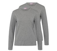 BvS Brigitte von Schönfels Langarm-Shirts im Doppelpack Grau-Melange, S