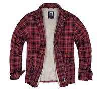 bw-online-shop Classic Sherpa Hemdjacke (Sale) rot/schwarz, Größe S, Herren, Übergangsjacke, Baumwolle