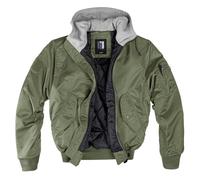 bw-online-shop MA-1 Jacke Hooded Sweat (Sale) oliv/grau, Größe S, Herren, mit Kapuze, Synthetik
