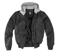 bw-online-shop MA-1 Jacke Hooded Sweat (Sale) schwarz/grau, Größe S, Herren, mit Kapuze, Synthetik