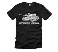 BW Panzer Veteran Leopard 1 Leo1 Bundeswehr Reservist T-Shirt#37858, Größe:XL, Farbe:Schwarz