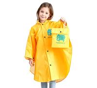 BWBIKE Kinder Regen Poncho Wasserdichte Regen Cape Faltbare Regenbekleidung Nette Kinder Regenmantel Unisex Leichte Schultasche Wasserdichte Kapuze Regen Mantel