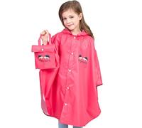 BWBIKE Kinder Regen Poncho Wasserdichte Regen Cape Faltbare Regenbekleidung Nette Kinder Regenmantel Unisex Leichte Schultasche Wasserdichte Kapuze Regen Mantel