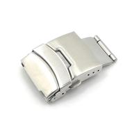 BWBVHRHZY 16mm 18mm 20mm 22mm 24mm Edelstahl Uhrenarmband Dornschließe for Uhr Faltschließe Double Press Silber Uhrenzubehör(Silver,16mm)