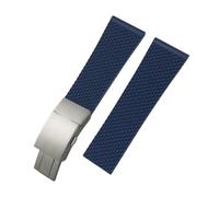 BWBVHRHZY 20 mm 21 mm 22 mm 23 mm 24 mm geflochtenes Silikon-Gummi-Armband, passend for Breitling, passend for Superocean Navitimer Avenger, passend for Longines Uhrenarmband(Blue Style 3,22mm)