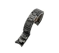 BWBVHRHZY 24 mm Keramik-Uhrenarmband, passend for Armani AR1451 AR1452 AR1400 AR1410 AR1421 AR1440, schwarz mattiertes Uhrenarmband mit Zubehör(AR1410)