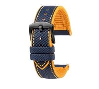 BWBVHRHZY Fit for Citizen Blue Angel Uhrenarmband Zweite Drei Generation AT8020 JY8078 Carbon Fiber Nylon Fluor Gummi Armband 22mm 23mm(Yellow line bk,23mm)