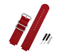 BWBVHRHZY Nylon Canvas Armband 24 * 16mm Konvexe Schnittstelle Schwarz Armee Grün Blau Männer Armband Fit for Timex ADVENTURE T2N721 T2N720 TW2T76500(Red-S pin)