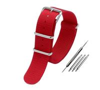 BWBVHRHZY Universelles Nylon-Canvas-Uhrenarmband, passend for DW, passend for Briston, passend for Rolex, 18 mm, 20 mm, 22 mm, Schwarz, Rot, Grün, Khaki, Blau, Sport-Armband for Herren und Damen(Red-S